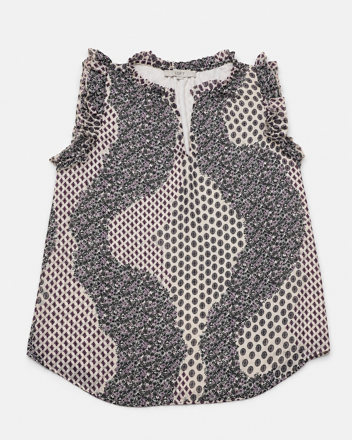 BLUSA DE MANGAS CON VOLANTES | LOFT | TALLA M