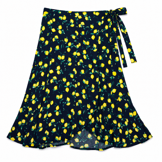 FALDA CRUZADA CON ESTAMPADO DE LIMONES | BANANA REPUBLIC | TALLA 12