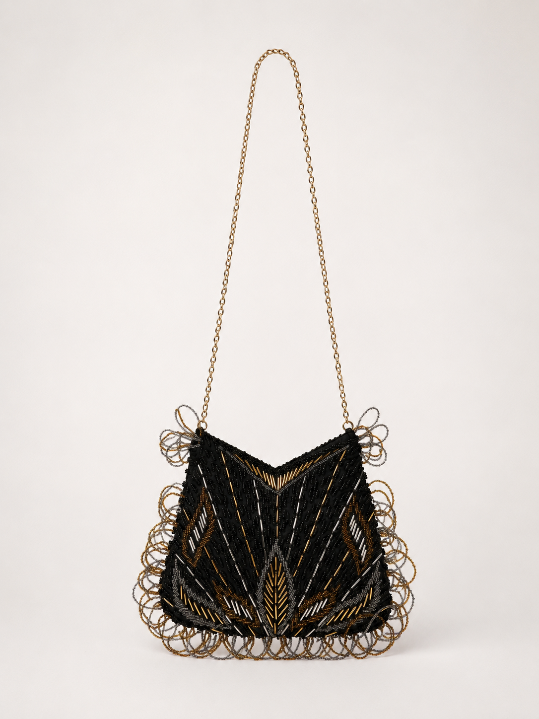 BOLSO DE NOCHE BORDADO CON BOLITAS | LE REGALE