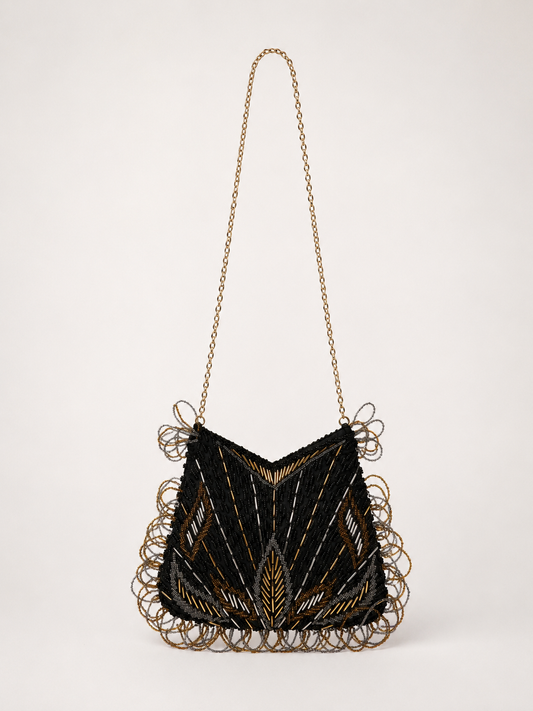 BOLSO DE NOCHE BORDADO CON BOLITAS | LE REGALE