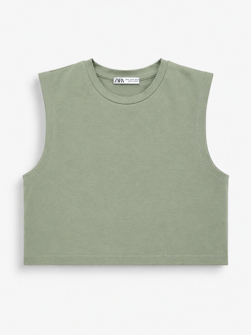 CROP TOP VERDE SIN MANGAS | ZARA | TALLA M