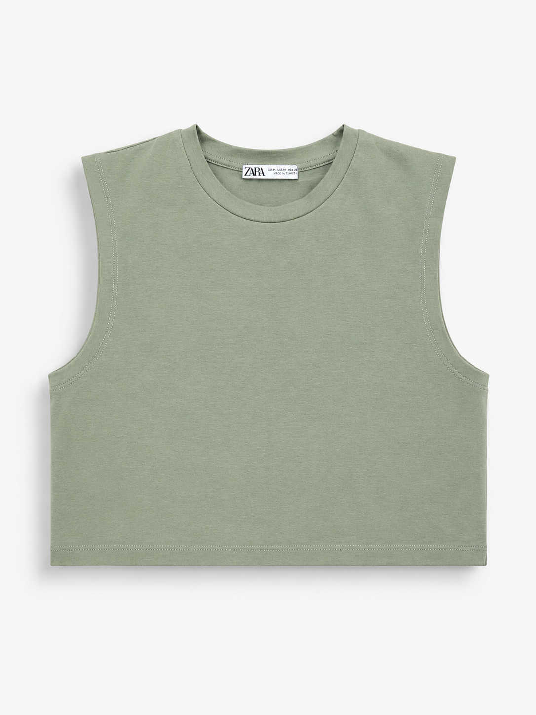 CROP TOP VERDE SIN MANGAS | ZARA | TALLA M