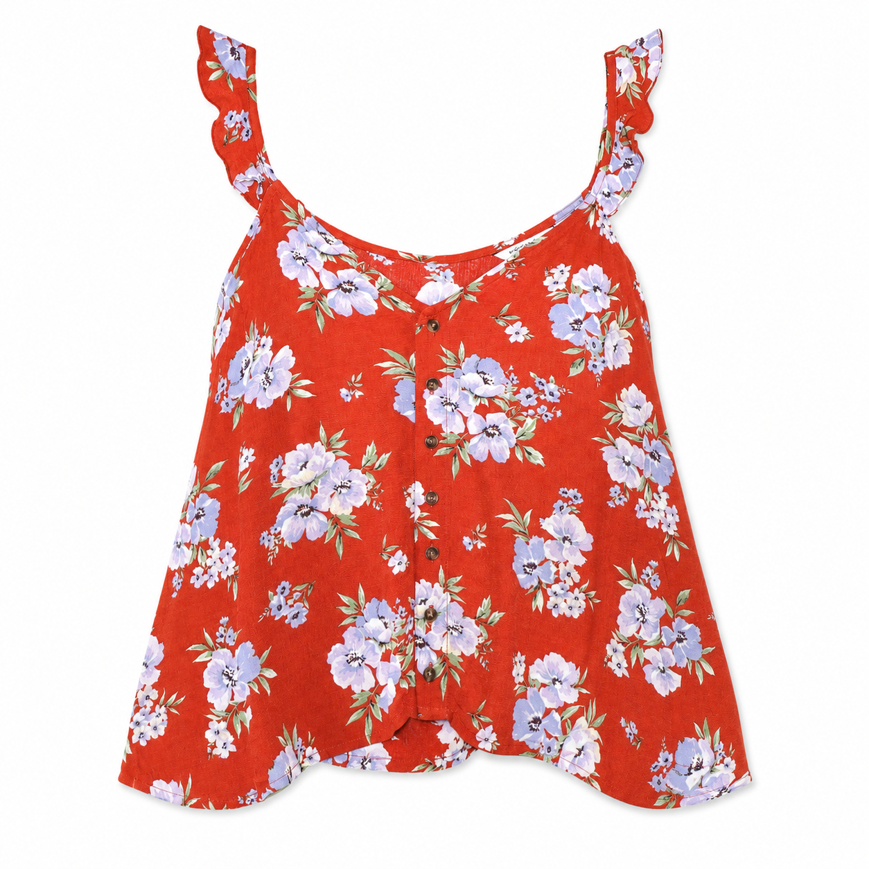 BLUSA FLORAL ROJA DE TIRANTES | AMERICAN EAGLE OUTFITTERS | TALLA S