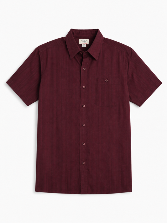 CAMISA MANGA CORTA VINOTINTO | HUDSON RIVER | TALLA S