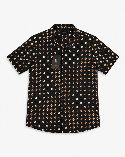 CAMISA NEGRA ESTAMPADA | DENIM & FLOWER | TALLA M
