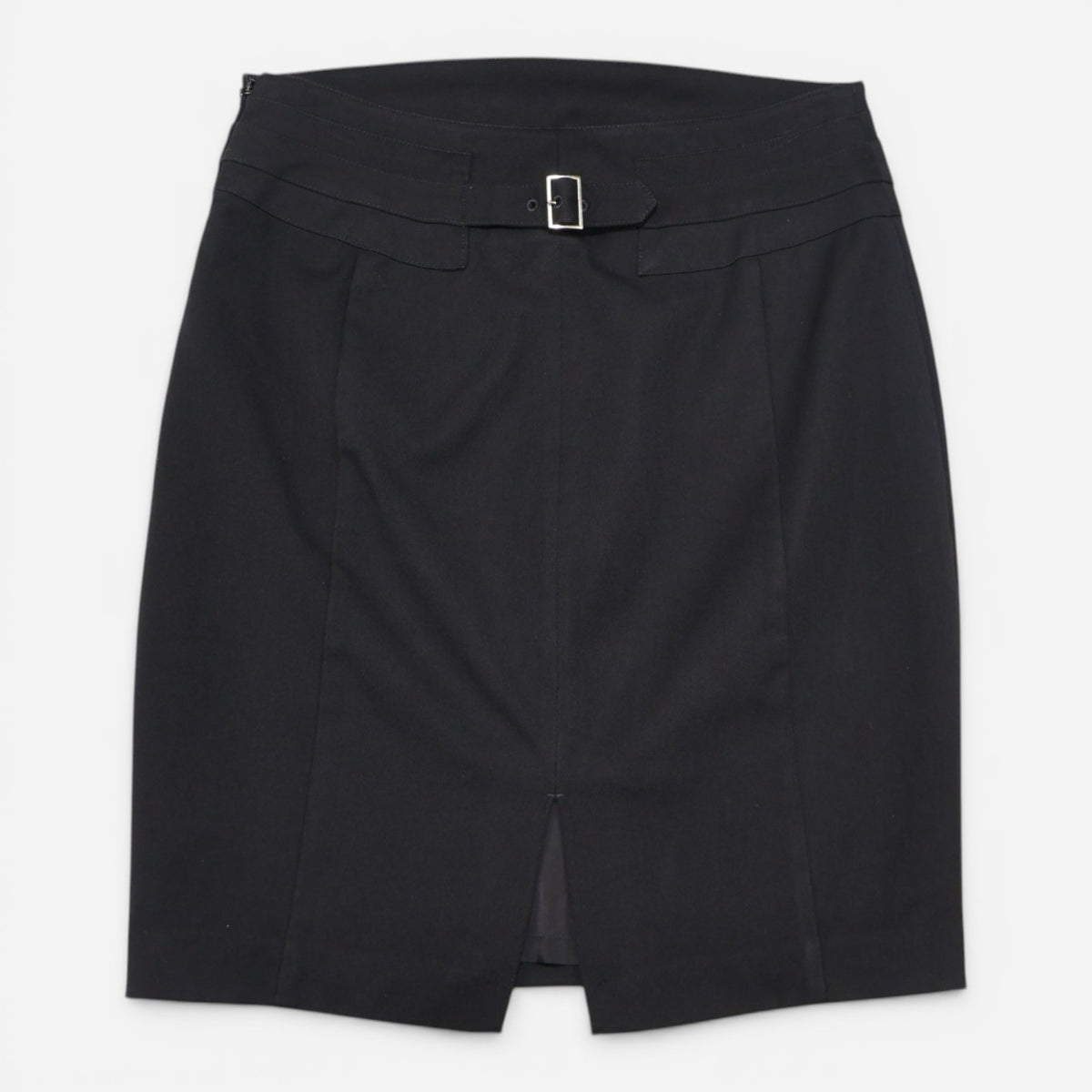 Falda negra tipo lápiz con hebilla para mujer Express talla 4 (S), foto 2