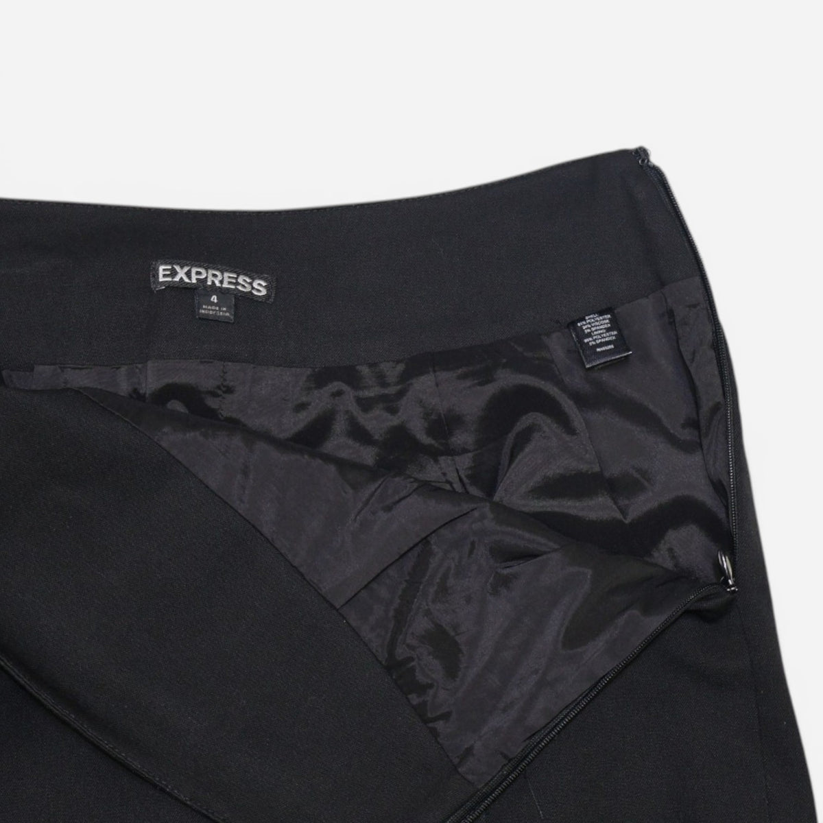 Falda negra tipo lápiz con hebilla para mujer Express talla 4 (S), foto 6