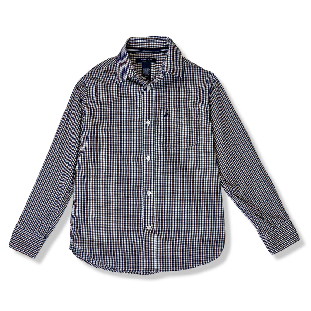 Camisa de cuadros de mangas largas para niño, marca Nautica, talla 10, foto 3