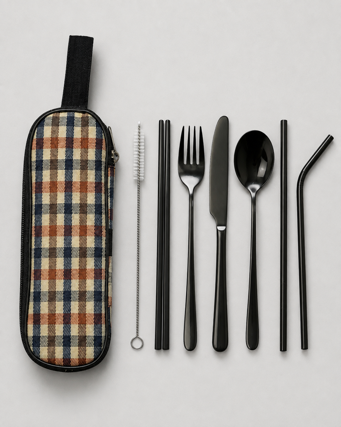 SET DE CUBIERTOS REUTILIZABLES CON ESTUCHE