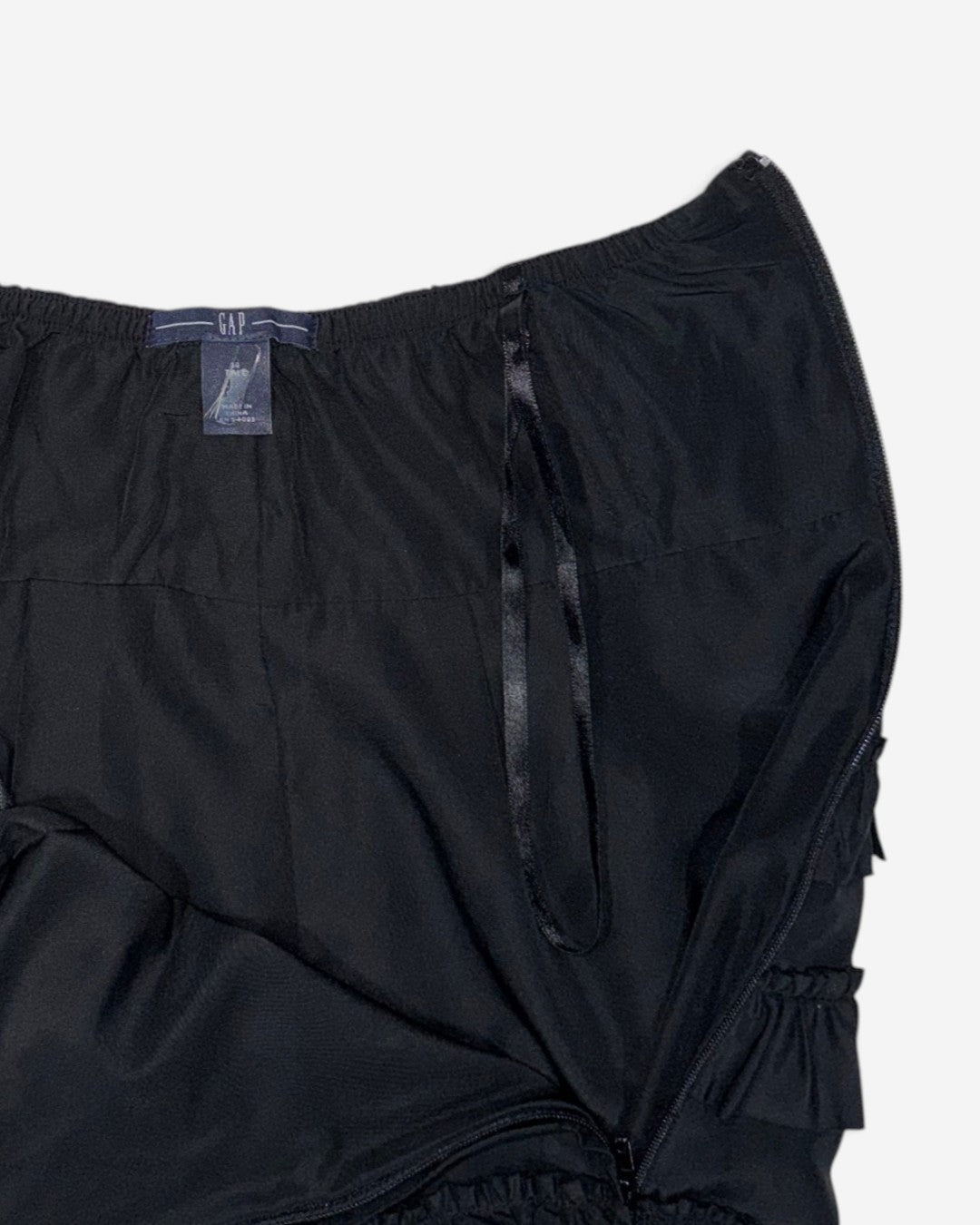 Vestido strapless negro con volantes para mujer, marca Gap, talla 14, foto 3