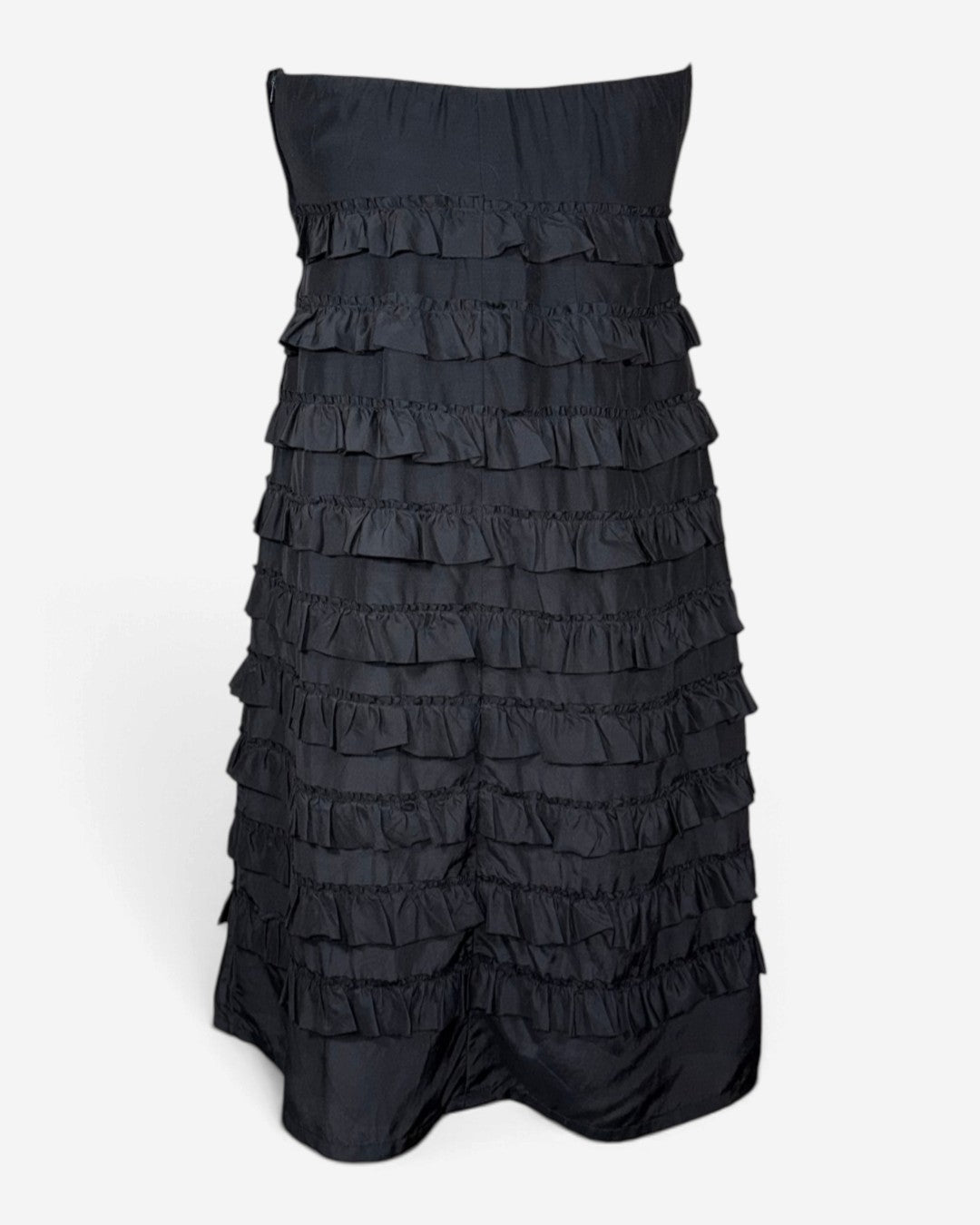 Vestido strapless negro con volantes para mujer, marca Gap, talla 14, foto 5