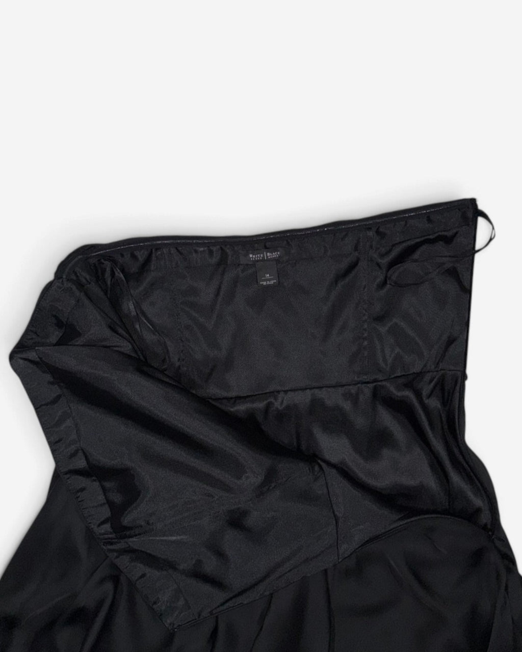 Vestido strapless negro con detalles plateados para mujer, marca White House Black Market, talla 14, foto 5
