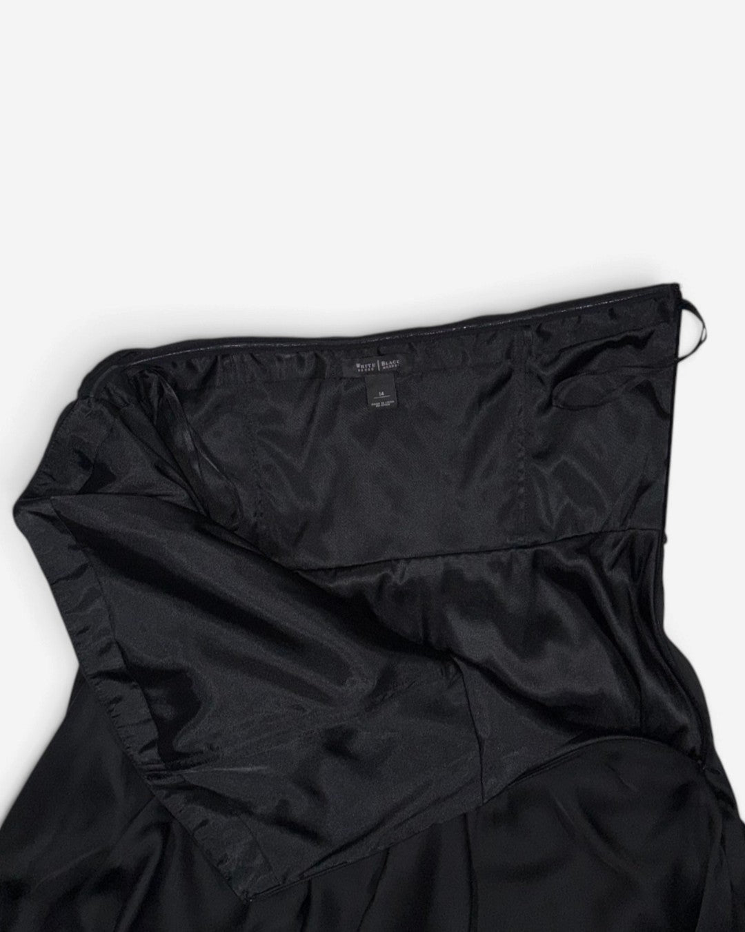Vestido strapless negro con detalles plateados para mujer, marca White House Black Market, talla 14, foto 5