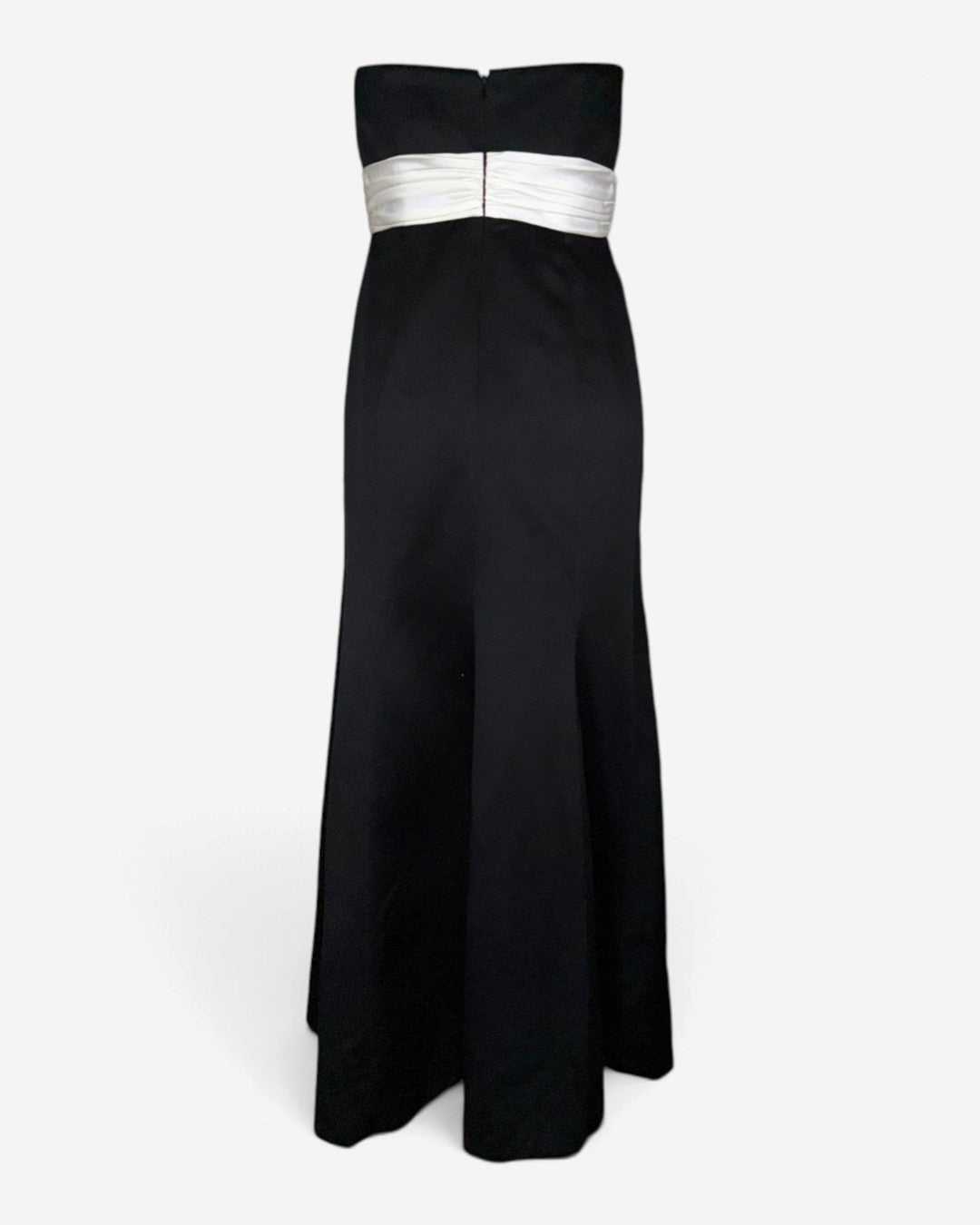 Vestido largo strapless negro con lazo marfil para mujer, marca Alexia II, talla 14, foto 4