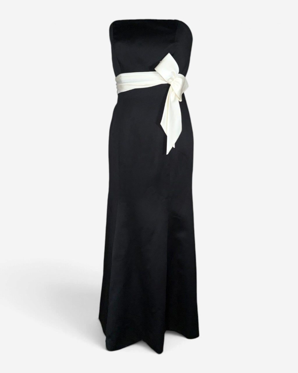 Vestido largo strapless negro con lazo marfil para mujer, marca Alexia II, talla 14, foto 5