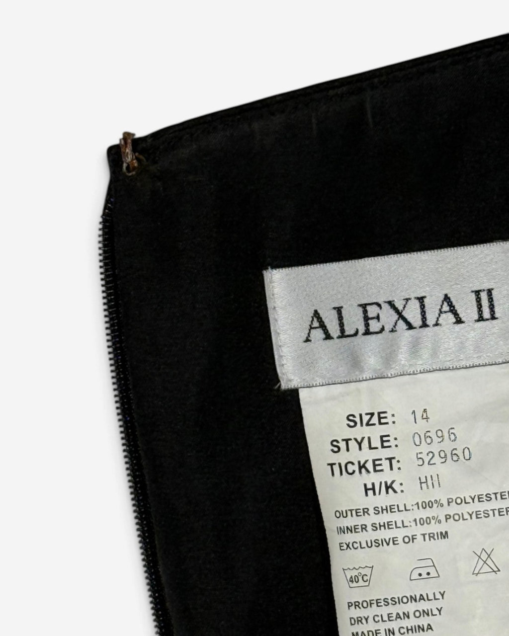 Vestido largo strapless negro con lazo marfil para mujer, marca Alexia II, talla 14, foto 7