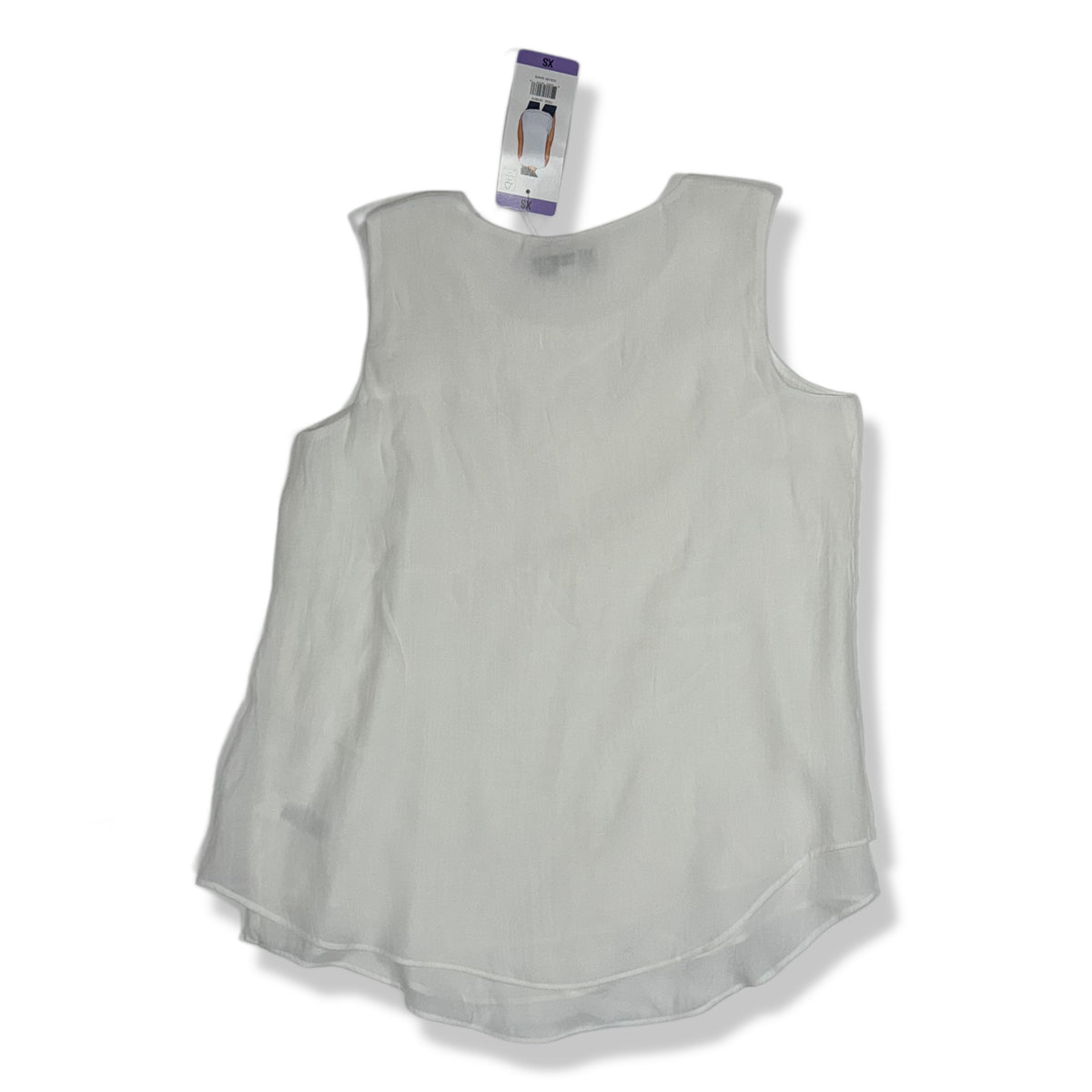 Blusa blanca sin mangas para mujer Cristina B talla XS, nueva con etiqueta, foto 2