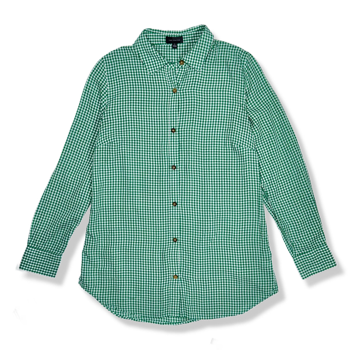 Camisa verde gingham The Limited, talla S, ropa de segunda mano en República Dominicana