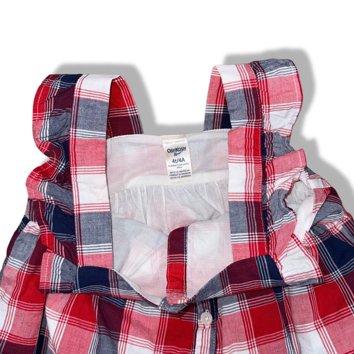 Vestido de cuadros OshKosh para niña, talla 4T, foto 4