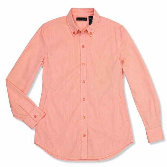 CAMISA DE RAYAS COLOR SALMÓN | NEW YORK & COMPANY | TALLA S