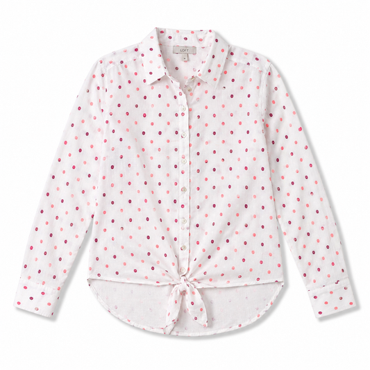 BLUSA CON LAZO FRONTAL | LOFT | TALLA M