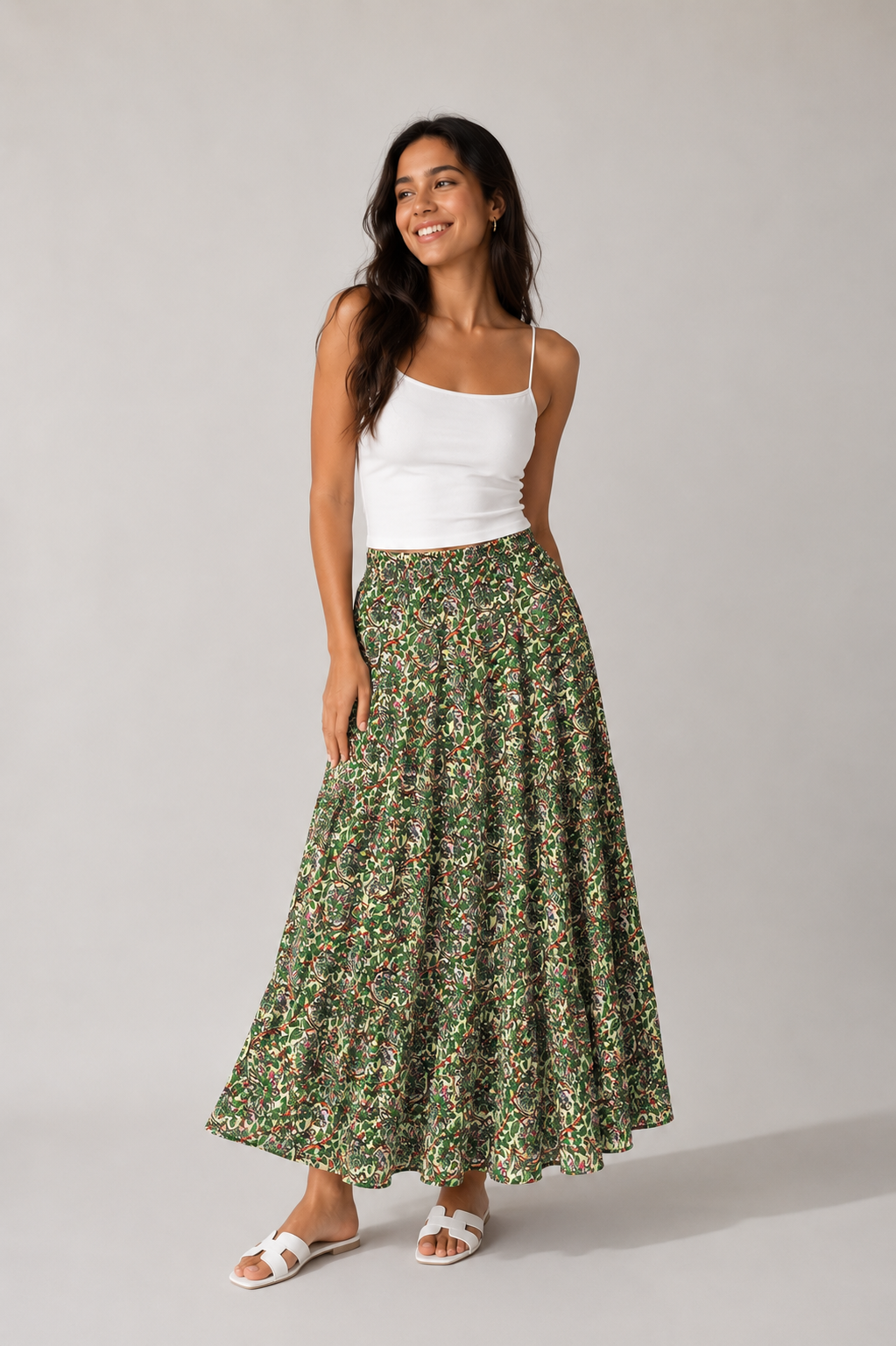 FALDA MAXI CON ESTAMPADO FLORAL | ZARA | TALLA XS/S