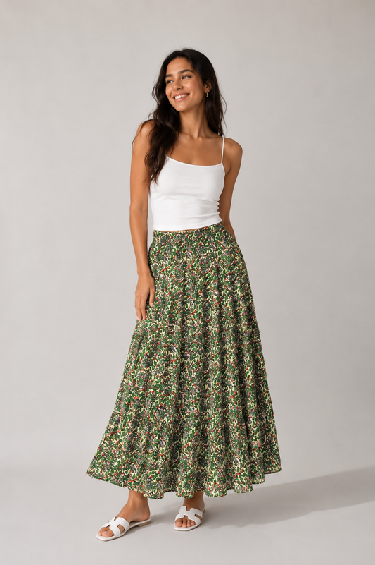 FALDA MAXI CON ESTAMPADO FLORAL | ZARA | TALLA XS/S