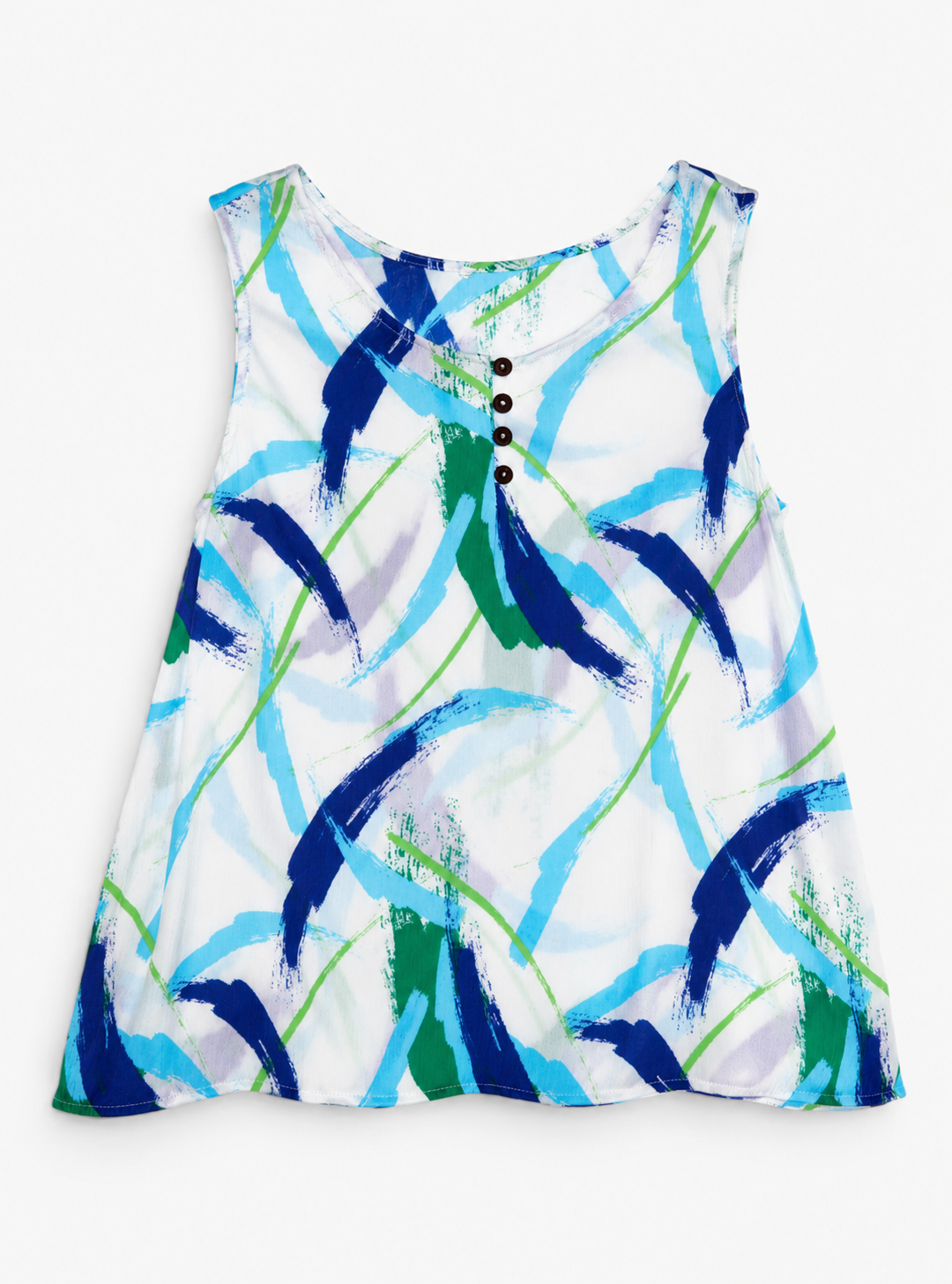 TOP SIN MANGAS BLANCO CON ESTAMPADO ABSTRACTO | TALLA XL