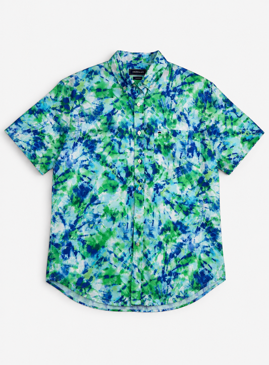 CAMISA MANGA CORTA CON ESTAMPADO TIE-DYE | CROWN & IVY | TALLA S