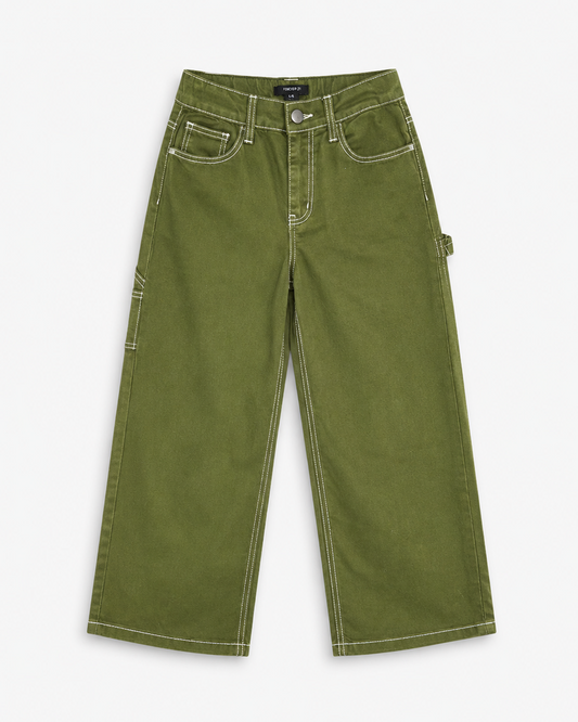 PANTALÓN CARGO VERDE MILITAR | FOREVER 21 | TALLA M
