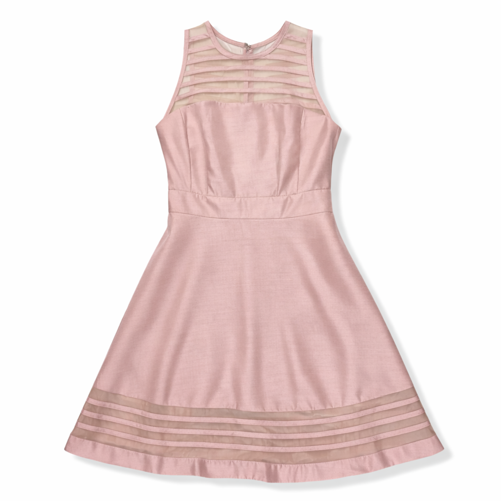 VESTIDO MIDI CON PANEL TRANSPARENTE | TAYLOR | TALLA 8