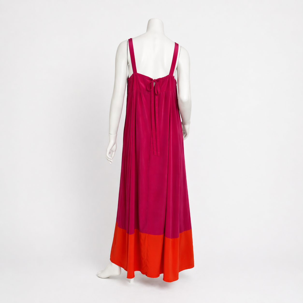 VESTIDO LARGO FUCSIA Y NARANJA | OLD NAVY | TALLA S