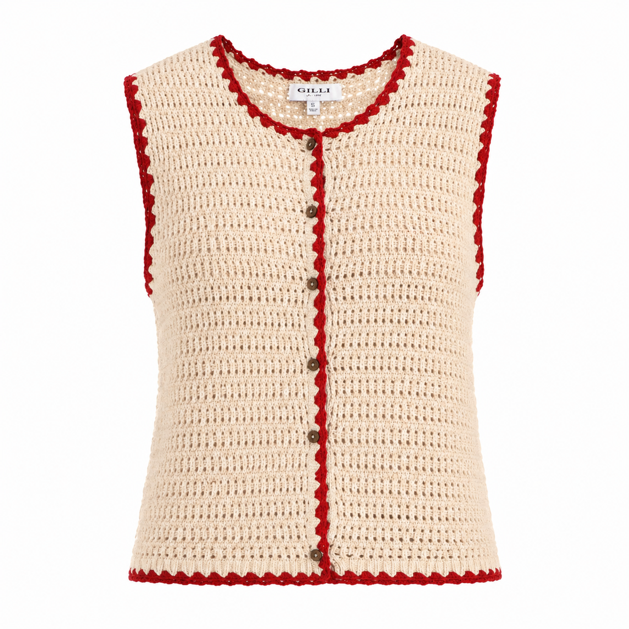 CHALECO TEJIDO TIPO CROCHET | GILLI | TALLA S