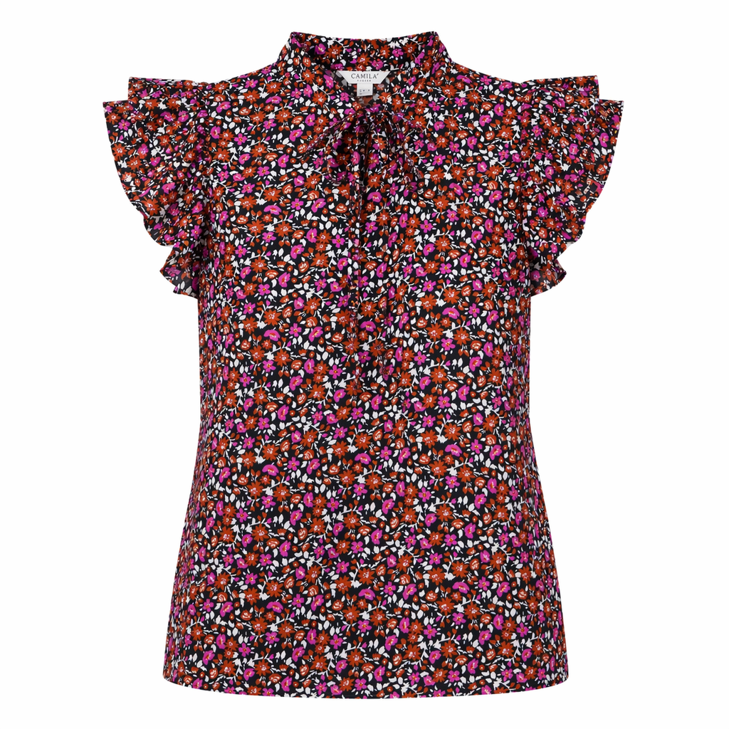 BLUSA CON ESTAMPADO FLORAL MANGAS CORTAS | CAMILA CASUAL | TALLA L