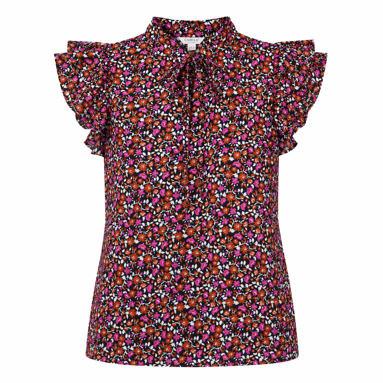 BLUSA CON ESTAMPADO FLORAL MANGAS CORTAS | CAMILA CASUAL | TALLA L