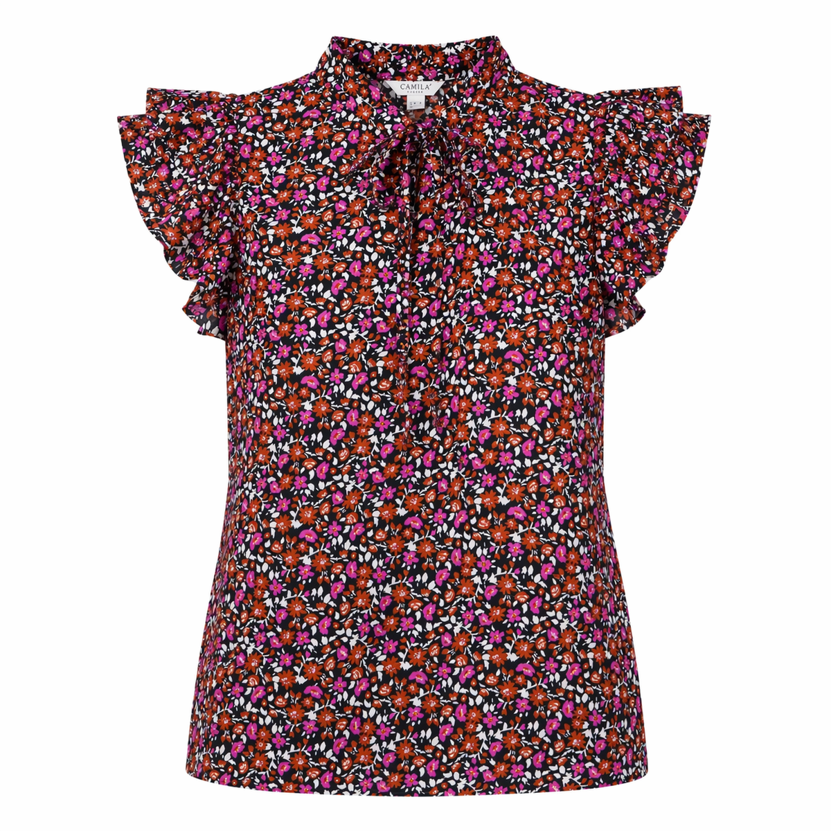 BLUSA CON ESTAMPADO FLORAL MANGAS CORTAS | CAMILA CASUAL | TALLA L
