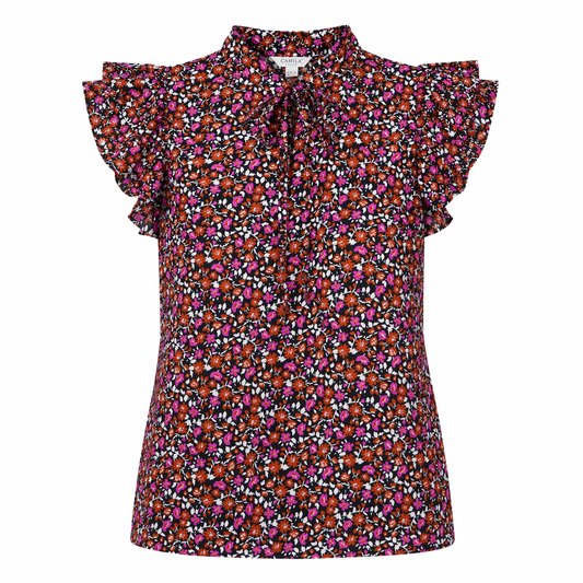 BLUSA CON ESTAMPADO FLORAL MANGAS CORTAS | CAMILA CASUAL | TALLA L