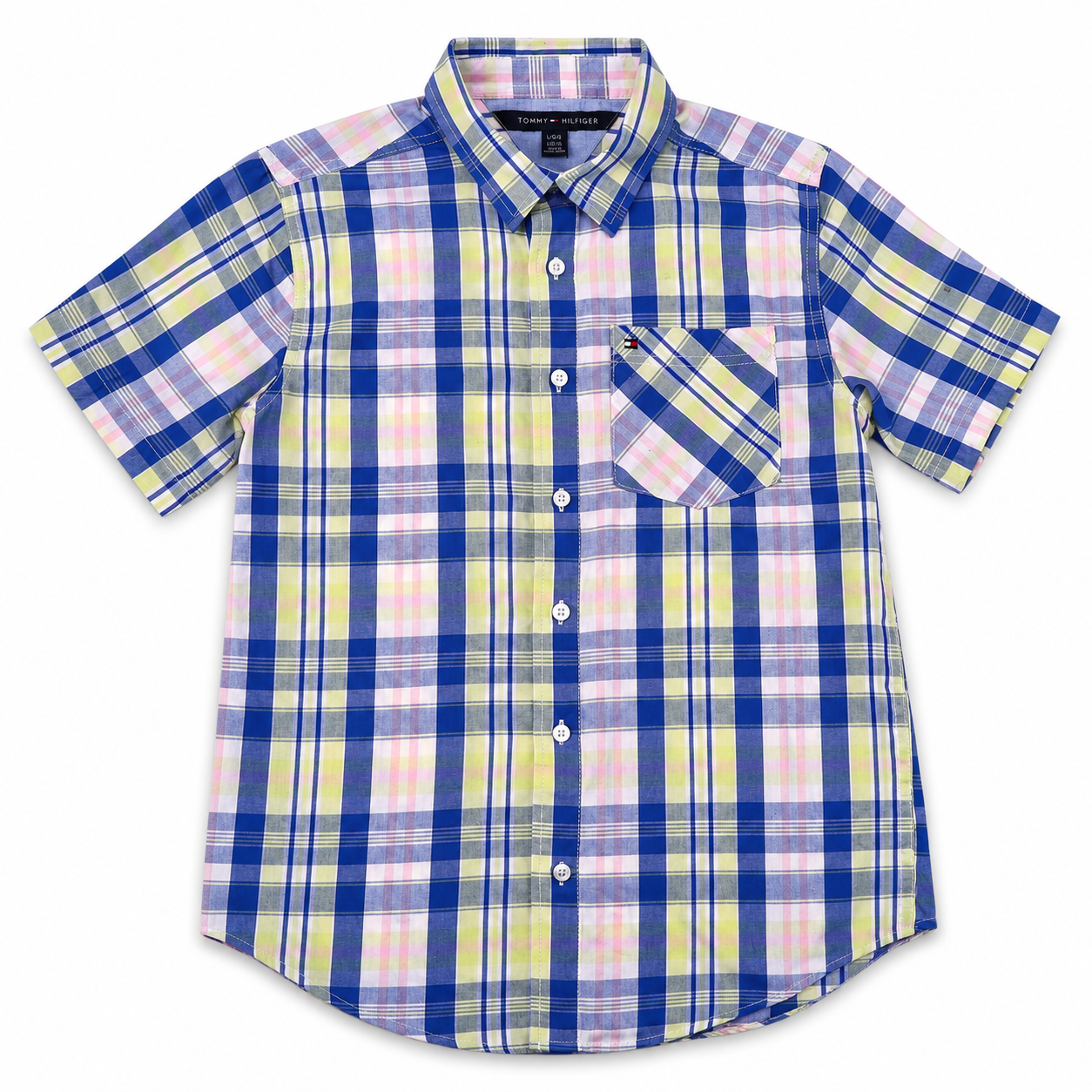 CAMISA DE CUADROS AZUL Y VERDE PARA ADOLESCENTES | TOMMY HILFIGER | TALLA L (16/18)