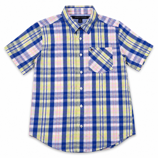 CAMISA DE CUADROS AZUL Y VERDE PARA ADOLESCENTES | TOMMY HILFIGER | TALLA L (16/18)