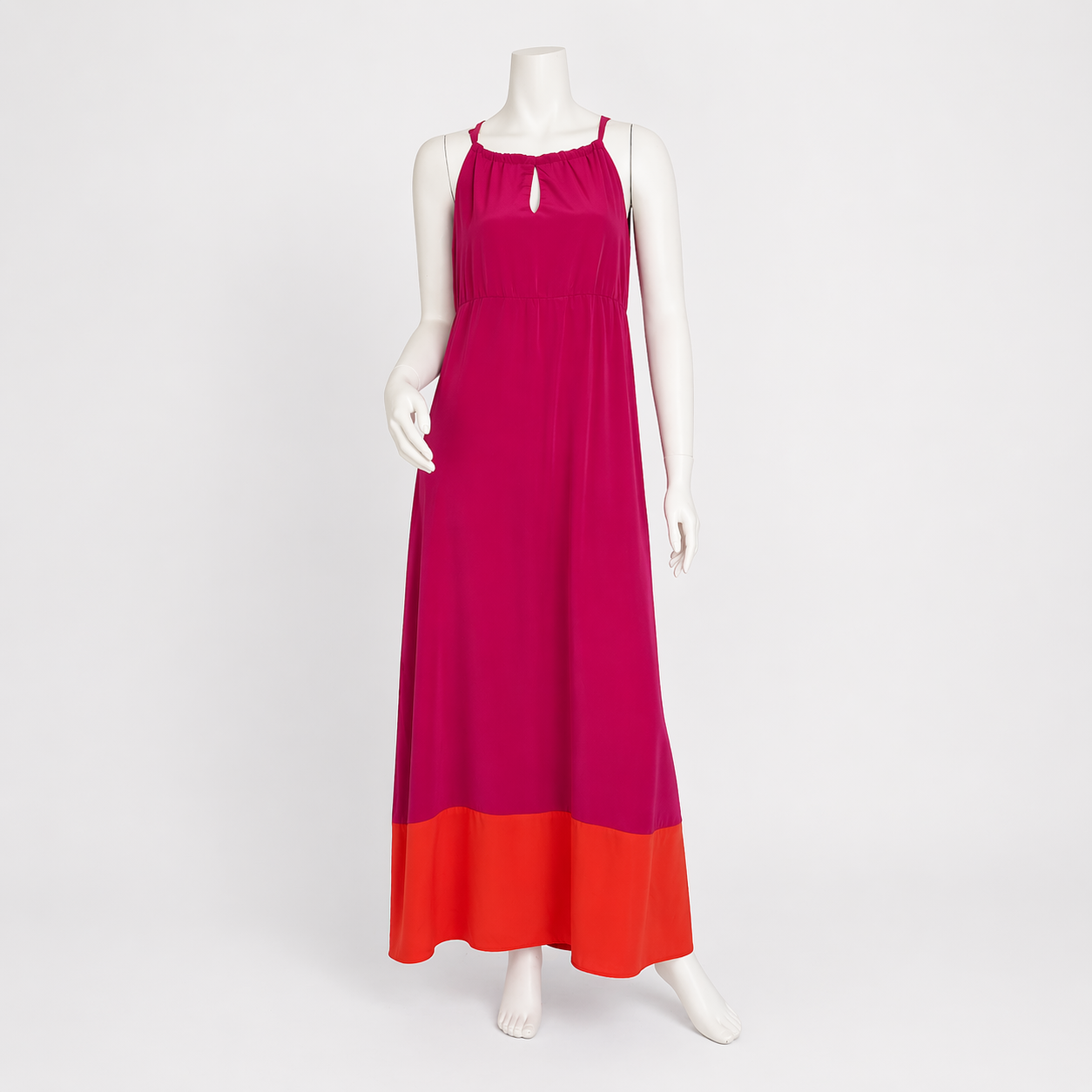 VESTIDO LARGO FUCSIA Y NARANJA | OLD NAVY | TALLA S