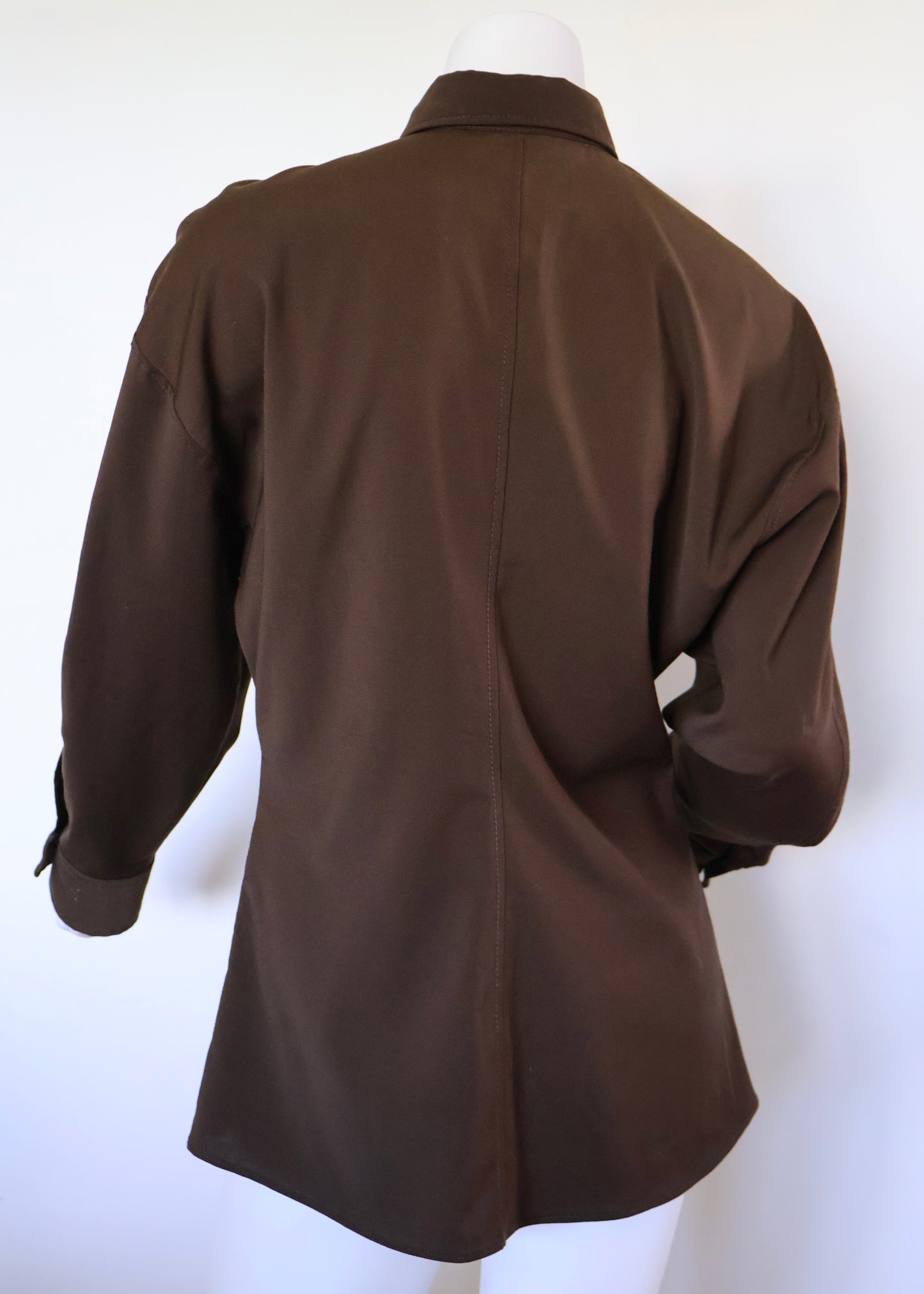 CAMISA MANGA LARGA MARRÓN | ZARA | TALLA S (OVERSIZE)