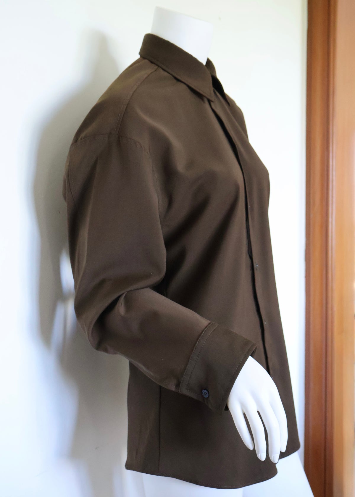 CAMISA MANGA LARGA MARRÓN | ZARA | TALLA S (OVERSIZE)