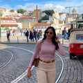 TOP CUELLO ALTO ROSADO | ZARA | TALLA S