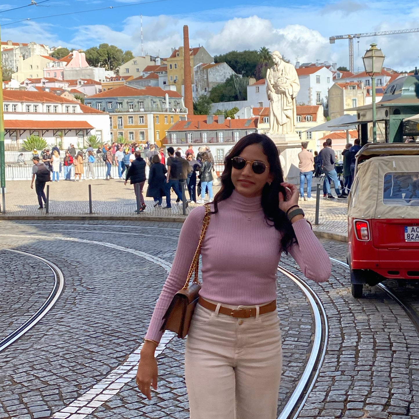 TOP CUELLO ALTO ROSADO | ZARA | TALLA S