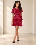Vestido de rayas rojas Tommy Hilfiger, talla L, ropa de segunda mano en República Dominicana