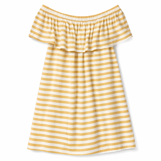 VESTIDO OFF SHOULDER DE RAYAS | FOREVER 21 | TALLA M